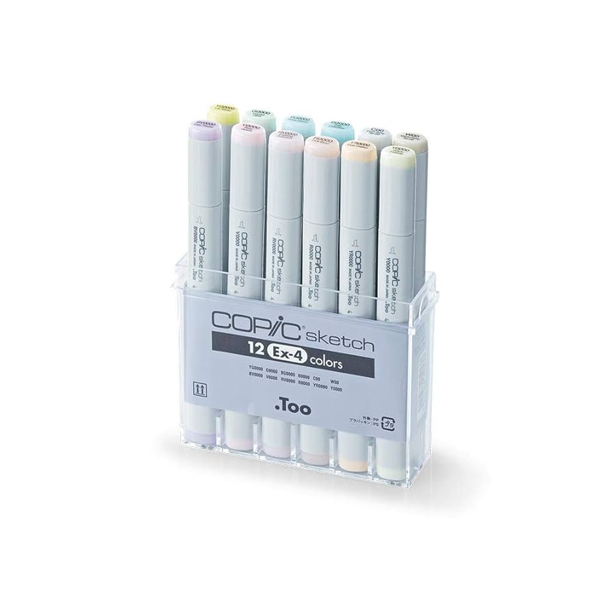 Amazon.co.jp: Too コピック スケッチ 12色 EX-4セット : 文房具